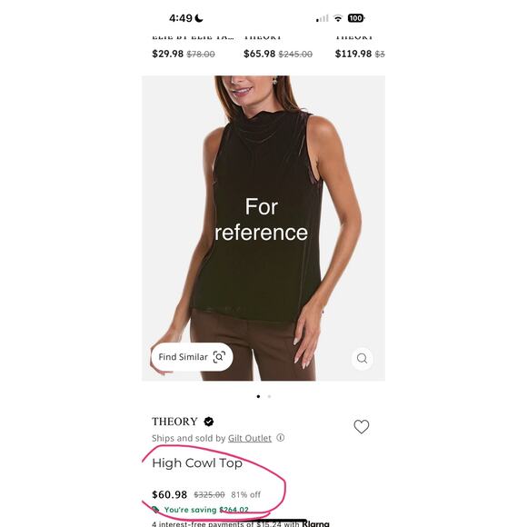 MSRP $325 | NWT Theory High Cowl Top Chocolate Brown Velvet Size M SAME DAY SHIP - Picture 5 of 6